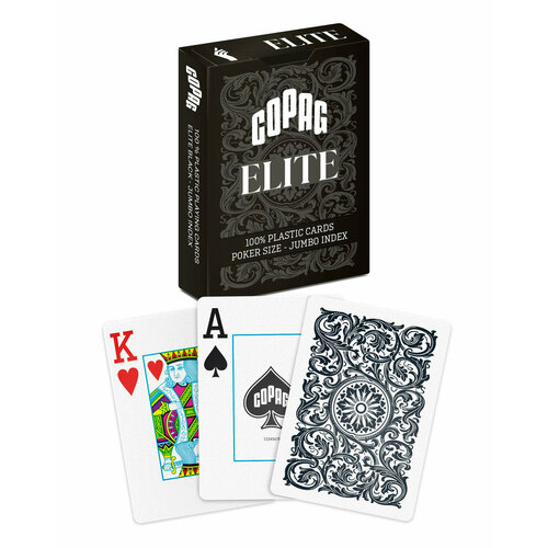 Карты 1546 Elite Plastic Poker Size Jumbo Index black Single deck карты 1546 elite plastic poker size jumbo index purple single deck