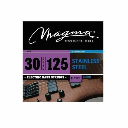 magma strings be230s струны для бас гитары 60 130 серия stainless steel калибр 60 80 100 130 обмотка круглая нержавеющая сталь натяжение ne Magma Strings BE156S Струны для 6-струнной бас-гитары 30-125