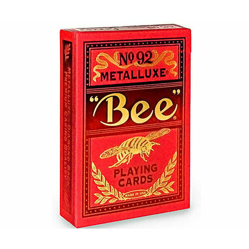 игральные карты bee red metalluxe bee красный металл Карты Bee Metalluxe Red