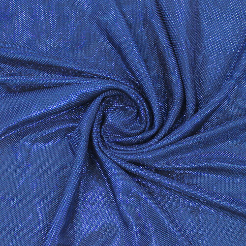 Трикотажная ткань синяя Металлик трикотажная ткань синяя принт птицы