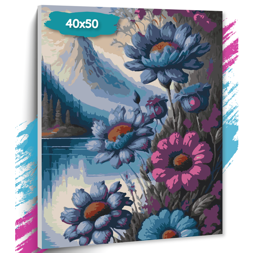 Картины по номерам Цветы у озера