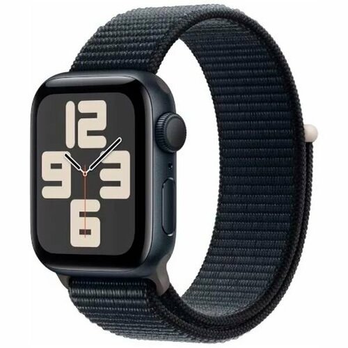 умные часы apple watch se 2023 44mm aluminum case with sport band s m цвет midnight Смарт-часы Apple Watch SE 2023 40mm Midnight Aluminum Case with Midnight Sport Loop (MRE03)