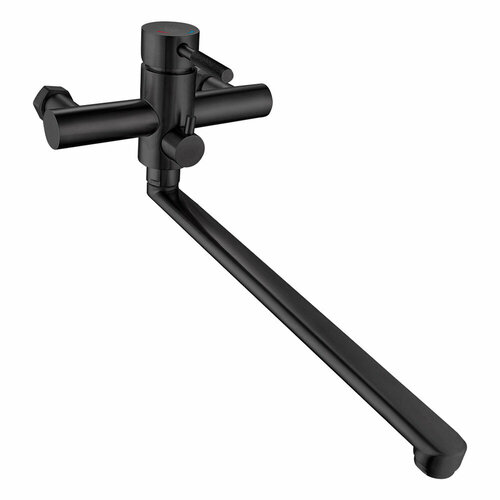 Смеситель для ванны ARGOtech Solid черный однорычажный с длинным изливом с лейкой 35-L35D SOLID black 11527₽