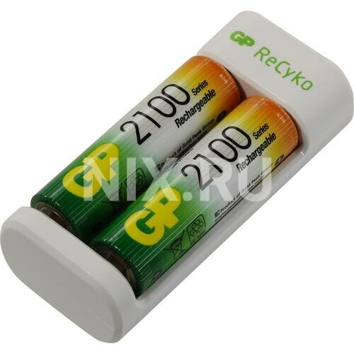 AA Аккумулятор + зарядное устройство GP PowerBank E211210AAHC-2CRB2, 2 шт. 2100мAч - фото №7
