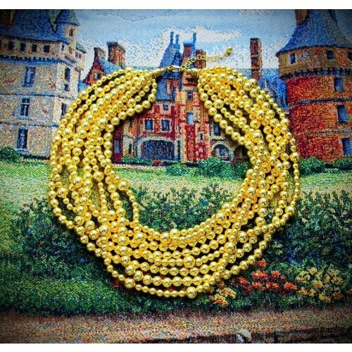 Колье Mia Diva, гематит, длина 45 см, золотой