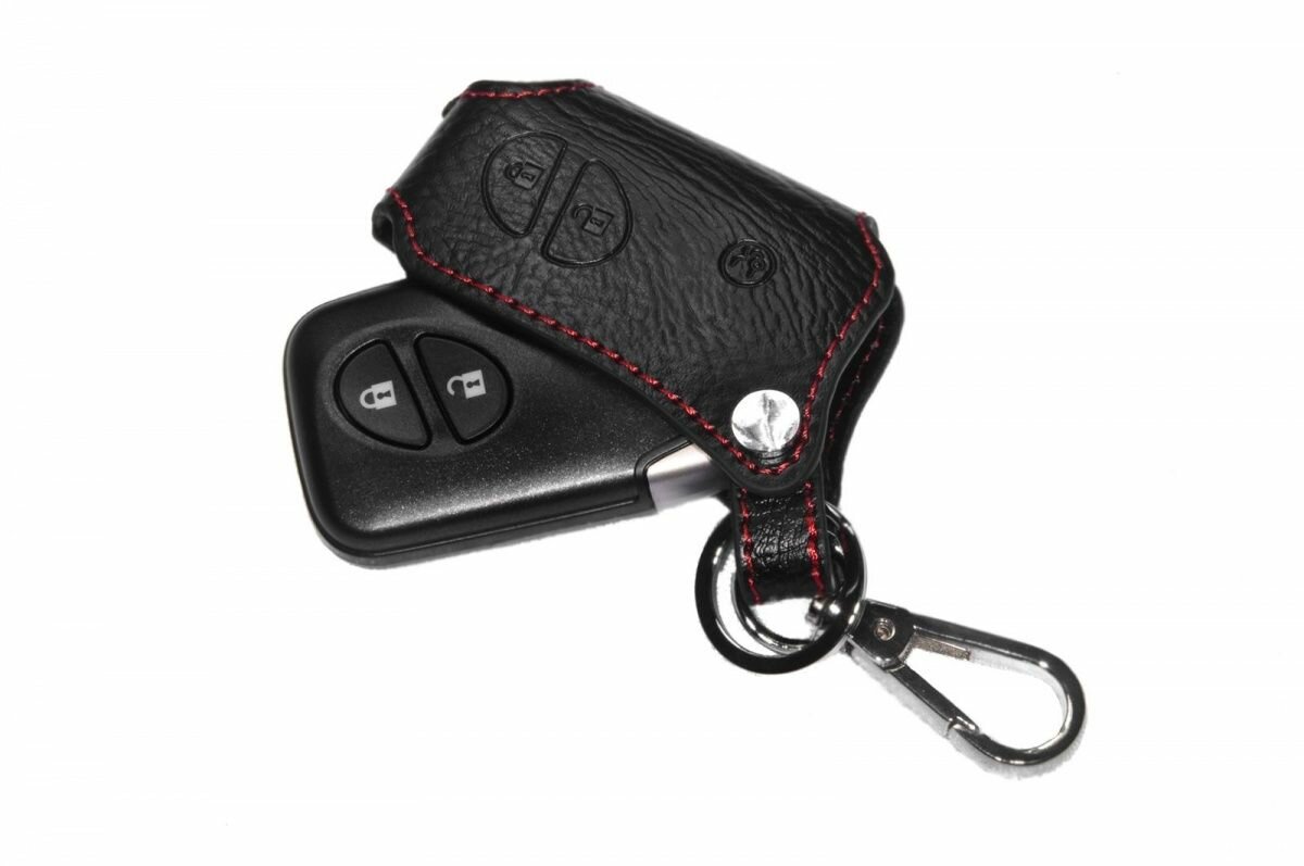 Чехол для автомобильного ключа Lexus (Лексус) Цвет Черный Нить Красная — фото 1