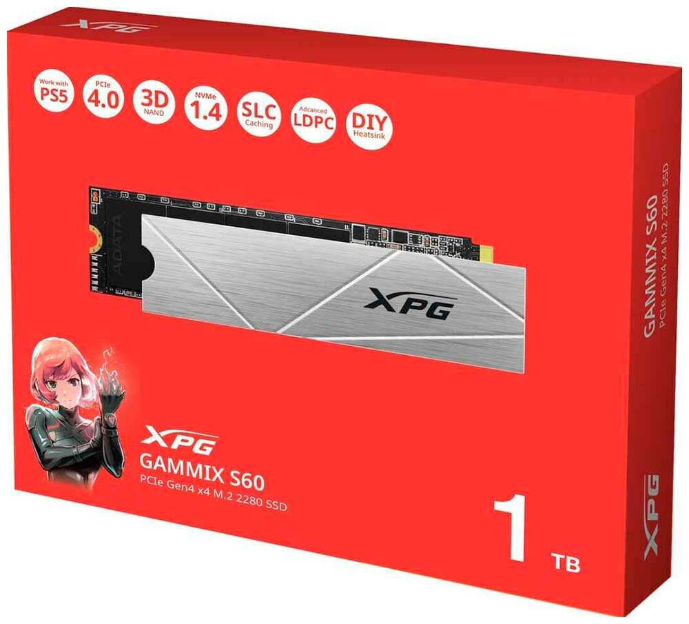 SSD накопитель Adata M.2 GAMMIX S60 BLADE 1024 Гб PCIe 4.0 (AGAMMIXS60-1T-CS) — фото 1