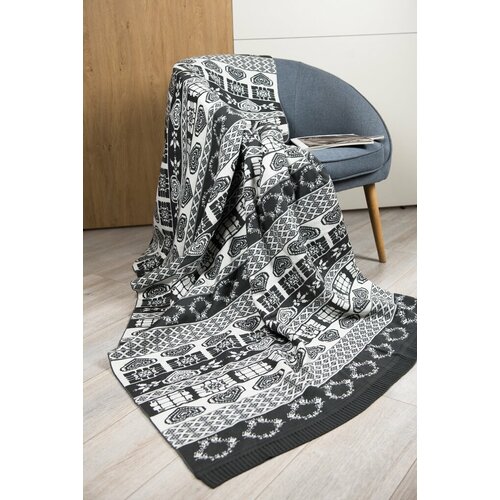 Плед 130х170 см трикотаж, Стинкрассе серый, 2 сорт