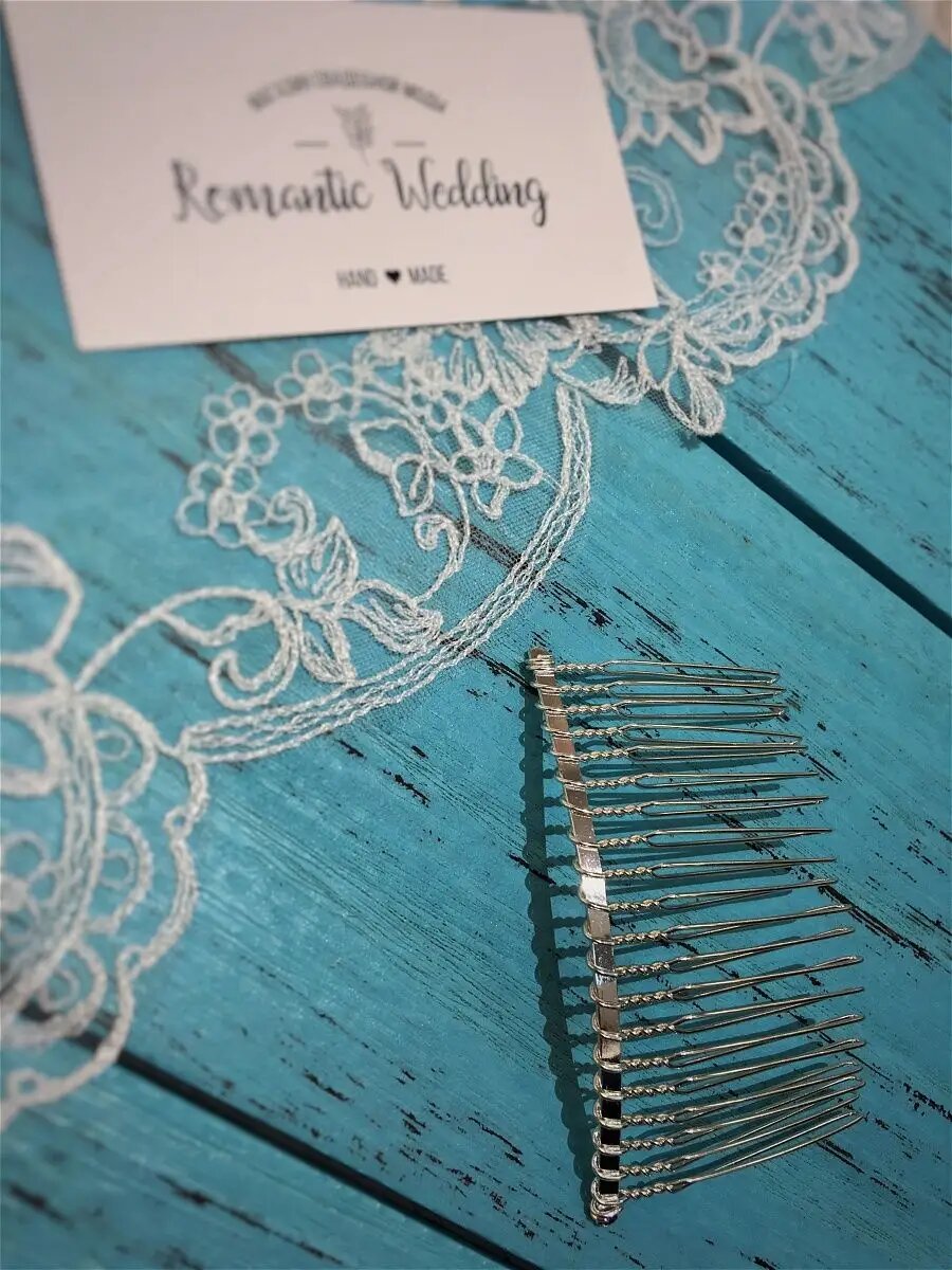 Гребень для волос металлический гребешок Romantic Wedding — фото 1