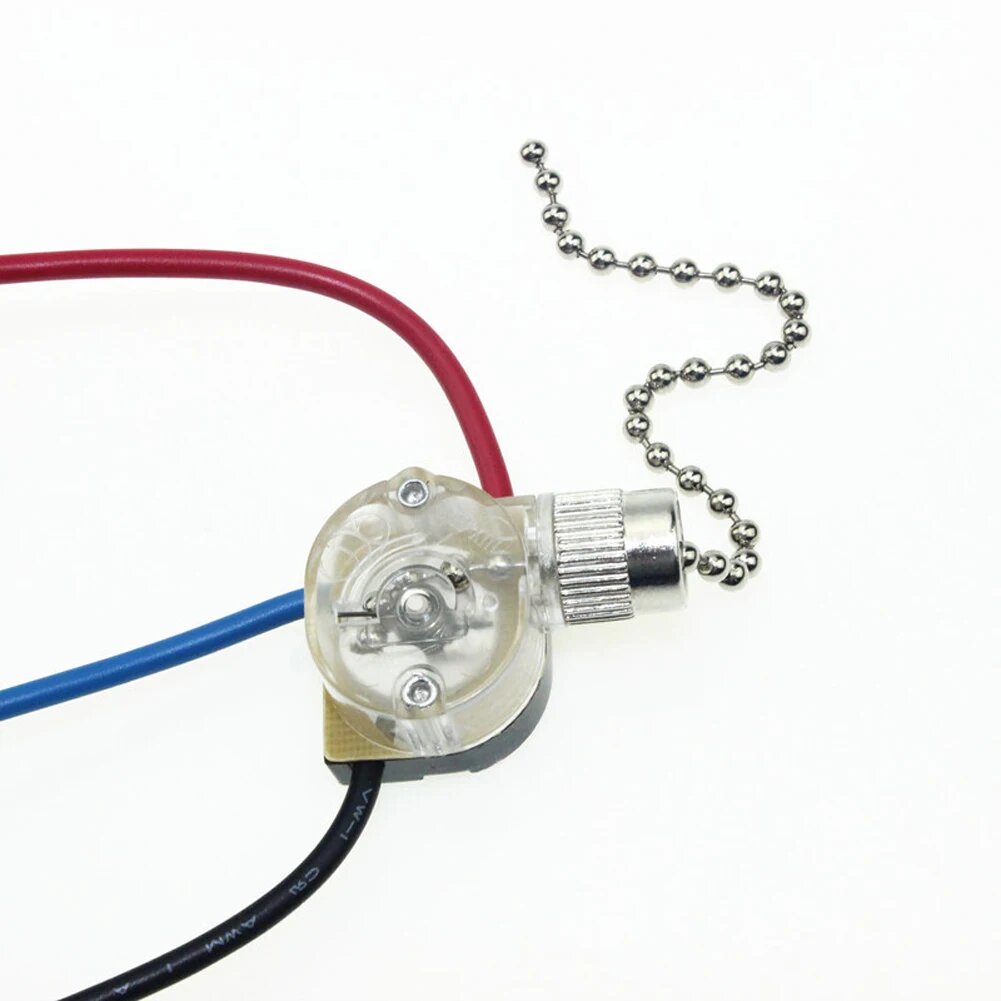 3-Wire Fan Ceiling Switch Beads Chain Fan Ceiling Switch For Wall Light Pull Cord String Set For Light Universal Ceiling Fan — фото 1