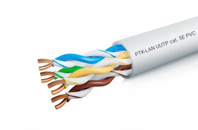 LAN U/UTP 4x2x24AWG кат.5е (305 м) PVC (серый) Пожтехкабель СКС (202-001)