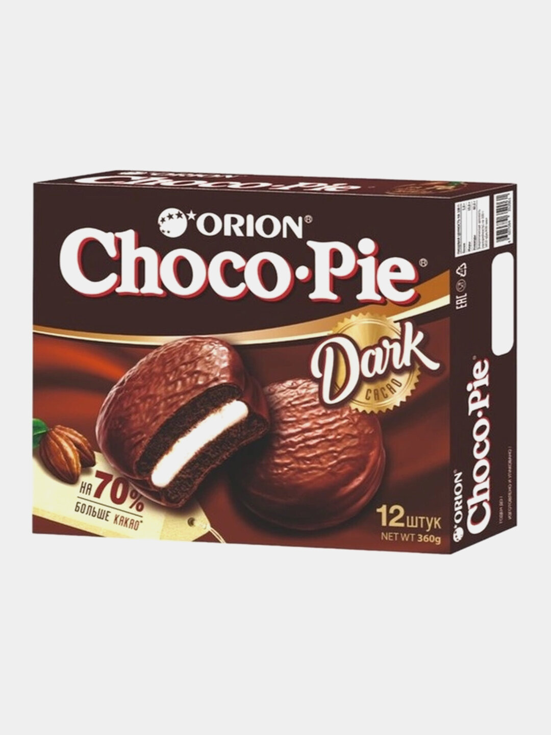 Пирожное Choco Pie Dark, в темном шоколаде, с воздушным суфле