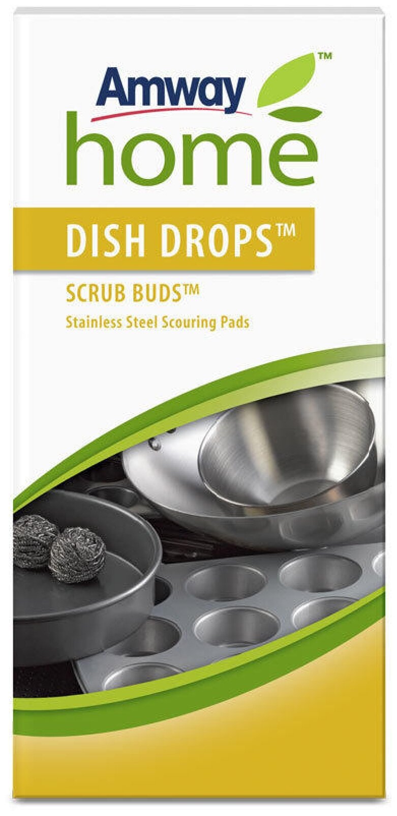 Губка металлическая Amway Dish Drops SCRUB BUDS, металлический, 4 шт.