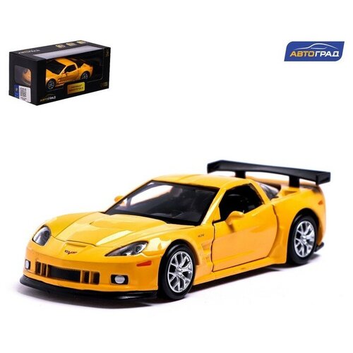 фото Машина металлическая chevrolet corvette c6-r, 1:32, открываются двери, инерция, цвет жёлтый автоград