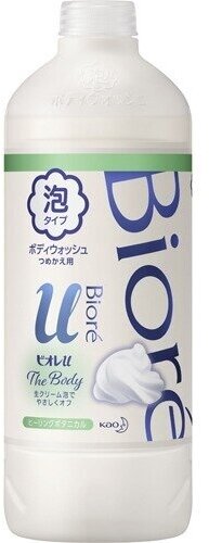 Kao Biore U Мыло-пенка для душа Foaming Body Wash Healing Botanical аромат целебные травы, сменная бутылка с крышкой 450 мл