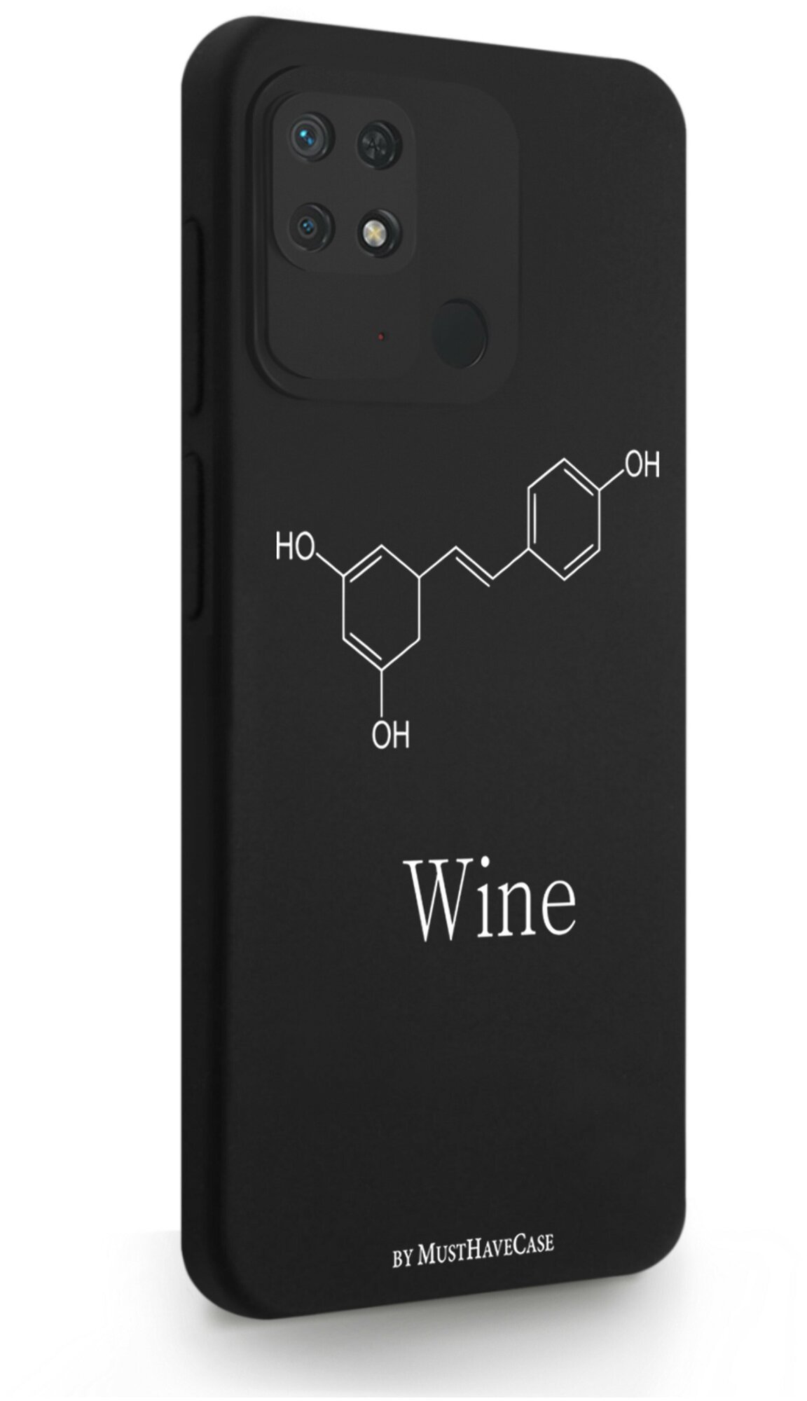 Черный силиконовый чехол для Xiaomi Redmi 10C Молекула вина для Сяоми Редми 10С