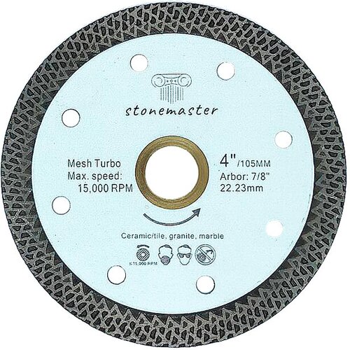 Диск алмазный Turbo по мрамору/граниту/керамике STONEMASTER Д105/1.2/11/22.23мм для УШМ