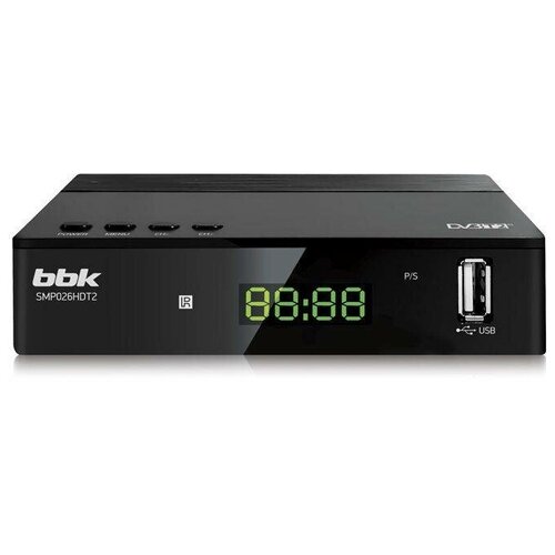 Цифровой ресивер DVB-T2 BBK SMP026HDT2 черный LCD дисплей