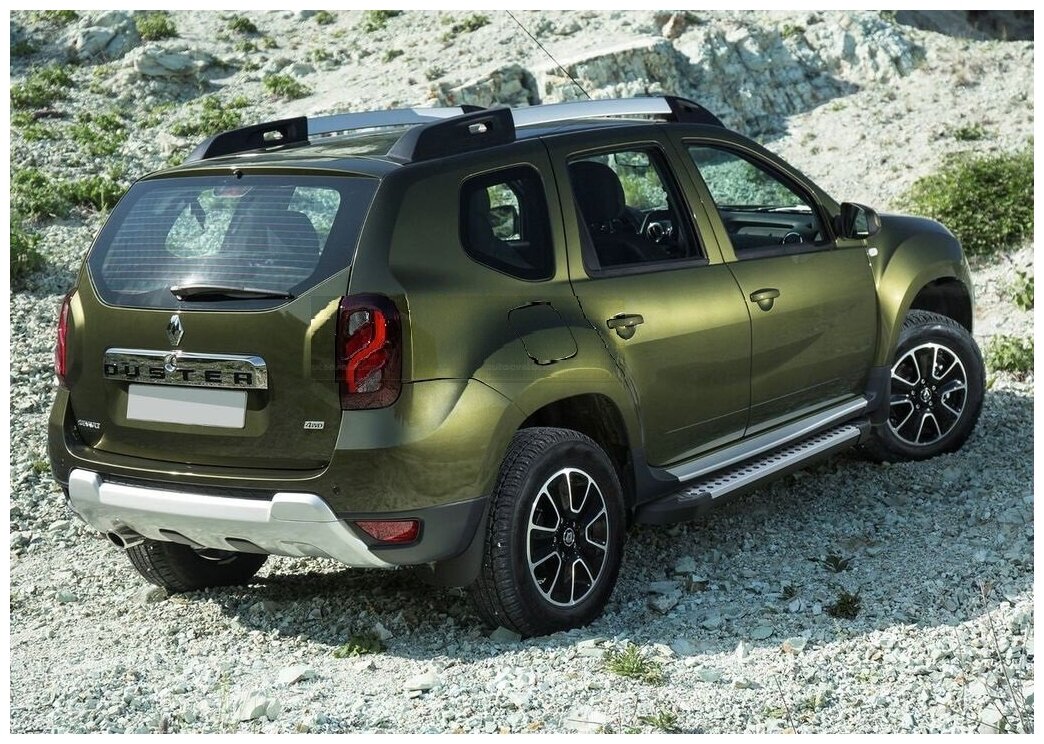 Пороги алюминиевые с площадкой "BMW-style D" (арт. D173AL.4701.3) RENAULT Duster 2011-2015-2021- н. в.