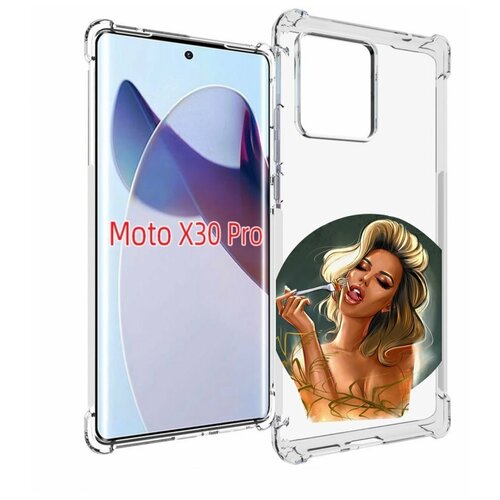 Чехол MyPads голодная-девушка-модель женский для Motorola Moto X30 Pro задняя-панель-накладка-бампер