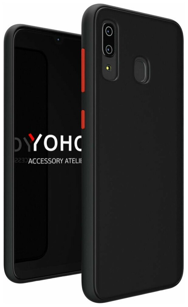 YOHO Чехол защитный - противоударный, матовый, для телефона Xiaomi Redmi 7. Черный - красный YCHPMXR7BR