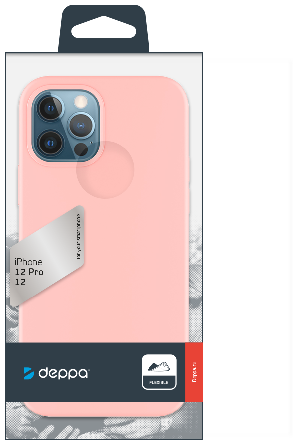 Чехол (клип-кейс) DEPPA Gel Color, для Apple iPhone 12/12 Pro, розовый [87754] - фото №5