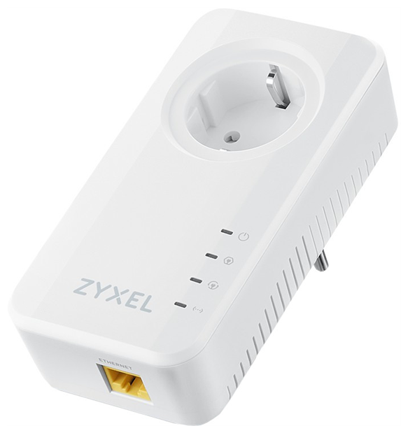 Комплект из двух Powerline адаптеров Zyxel PLA6457 со встроенной розеткой, G.hn Wave 2 (до 2400 Мбит/с), 1xLAN GE