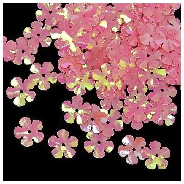 Пайетки россыпью TBY 14 мм, цвет 029 розовый, 50 г (TBY. FLK465.029)
