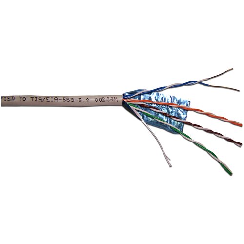 TWT FTP CAT5e PVC (TWT-5EFTP), 305 м, серый twt ftp cat5e pe twt 5eftp xs out 305 м черный