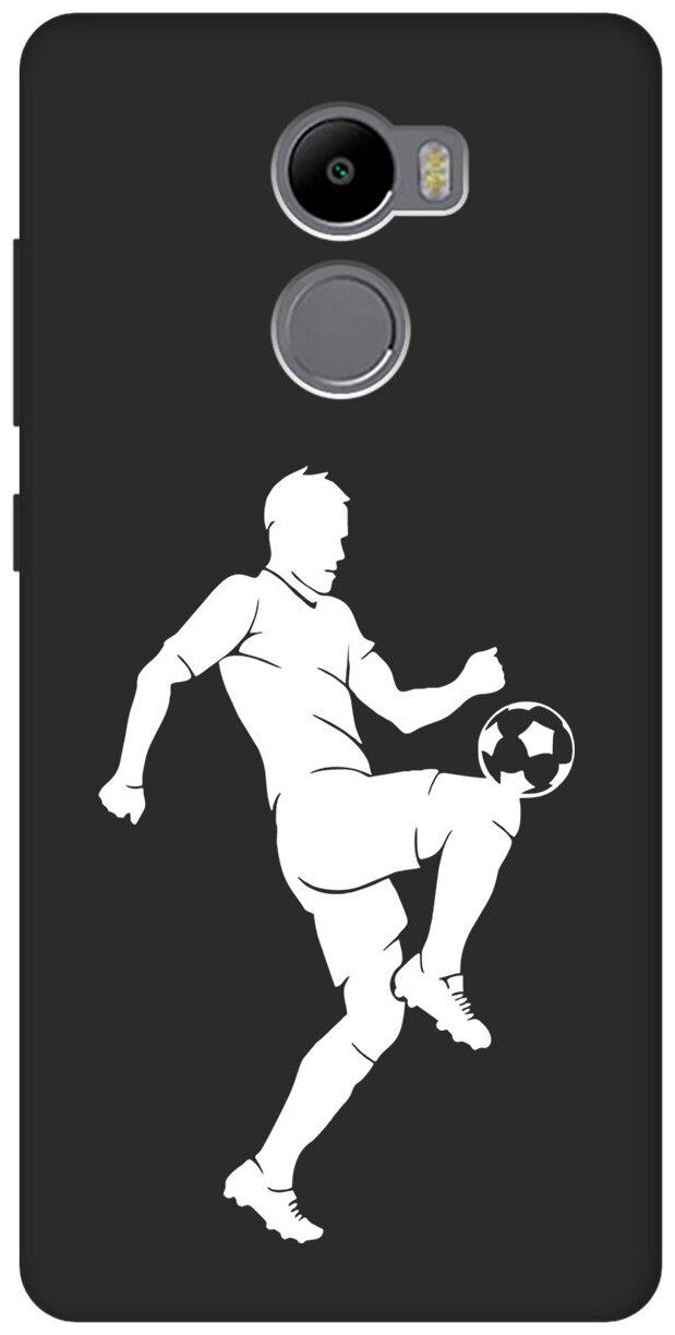 Матовый чехол Football W для Xiaomi Redmi 4 / Сяоми Редми 4 с 3D эффектом черный