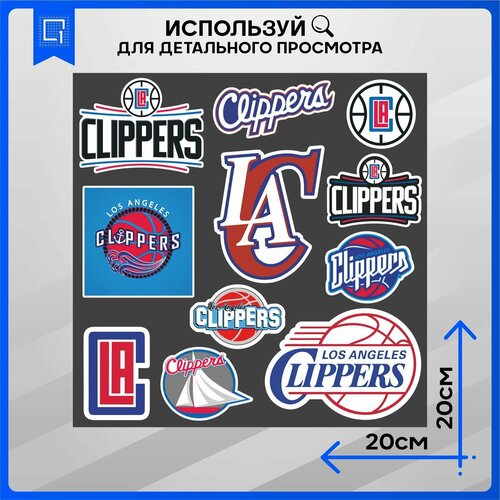 Набор наклеек Стикеры NBA Los Angeles Clippers 20х20см