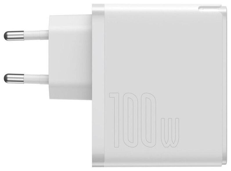 Зарядное устройство BASEUS GaN2 Fast Charger USB-C + Кабель Type-C-Type-C, 3A, 100W, белый