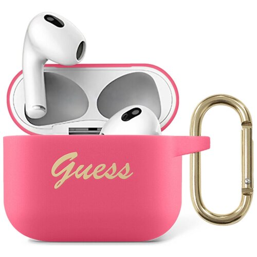 Guess Чехол Guess Silicone Script logo с кольцом для Airpods 3 (2021), фуксия