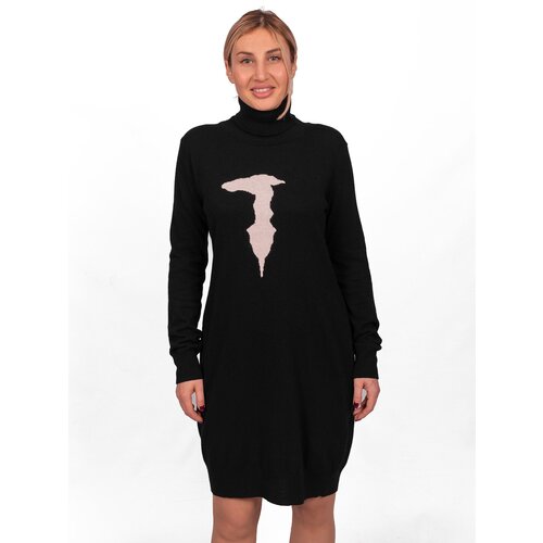 Trussardi Платье черное с логотипом (L)