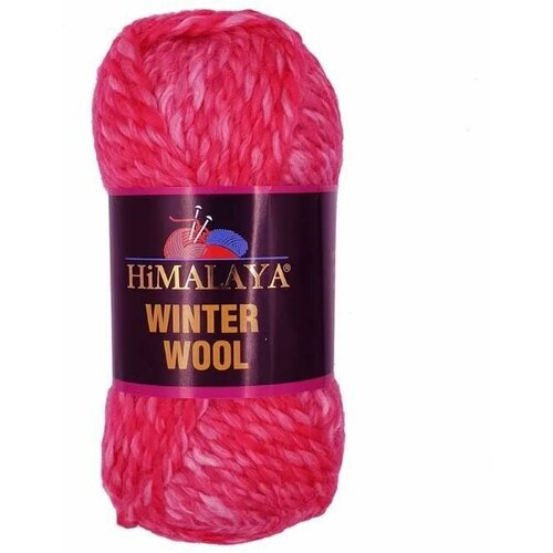 new winter women wool HIMALAYA Winter Wool, 100 грамм, 70 метров, 80% акрил, 20% шерсть 05 ярко-розовый