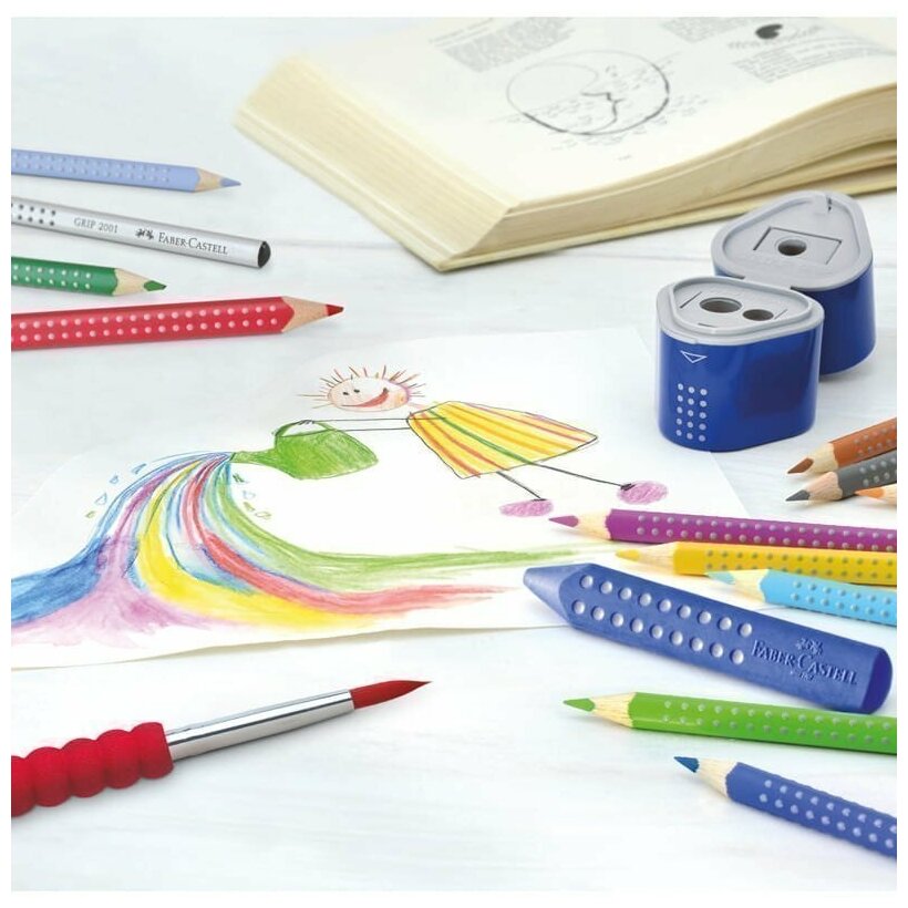 Карандаши цветные Faber-Castell трехгранные 12 цв. - фото №4