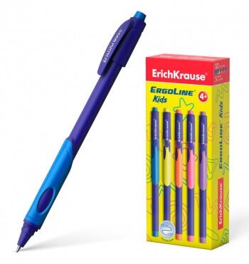 Ручка шариковая Erich Krause "Ultra Glide Technology ErgoLine Kids" синяя, 0,7мм, грип 41539 - фотография № 7
