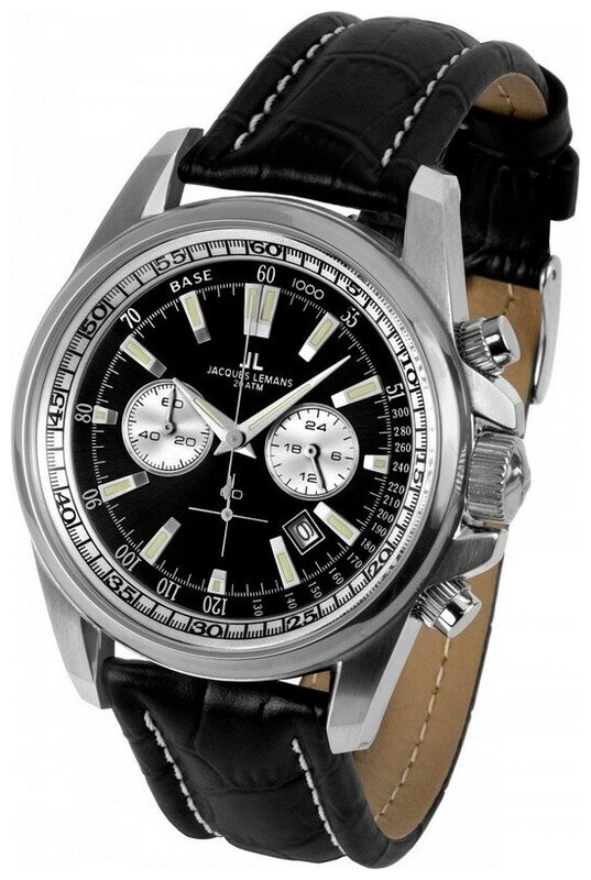 Наручные часы JACQUES LEMANS Sports 1-1117AN, черный, серебряный