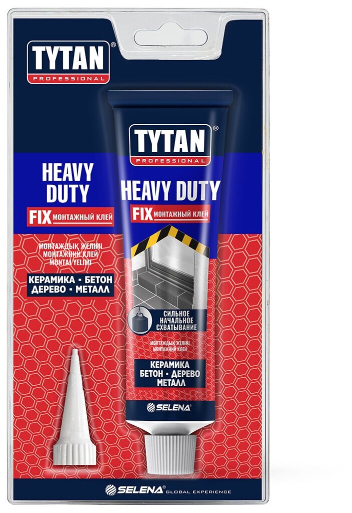 Клей монтажный каучуковый Tytan Professional Heavy Duty бежевый 100 мл туба на блистере