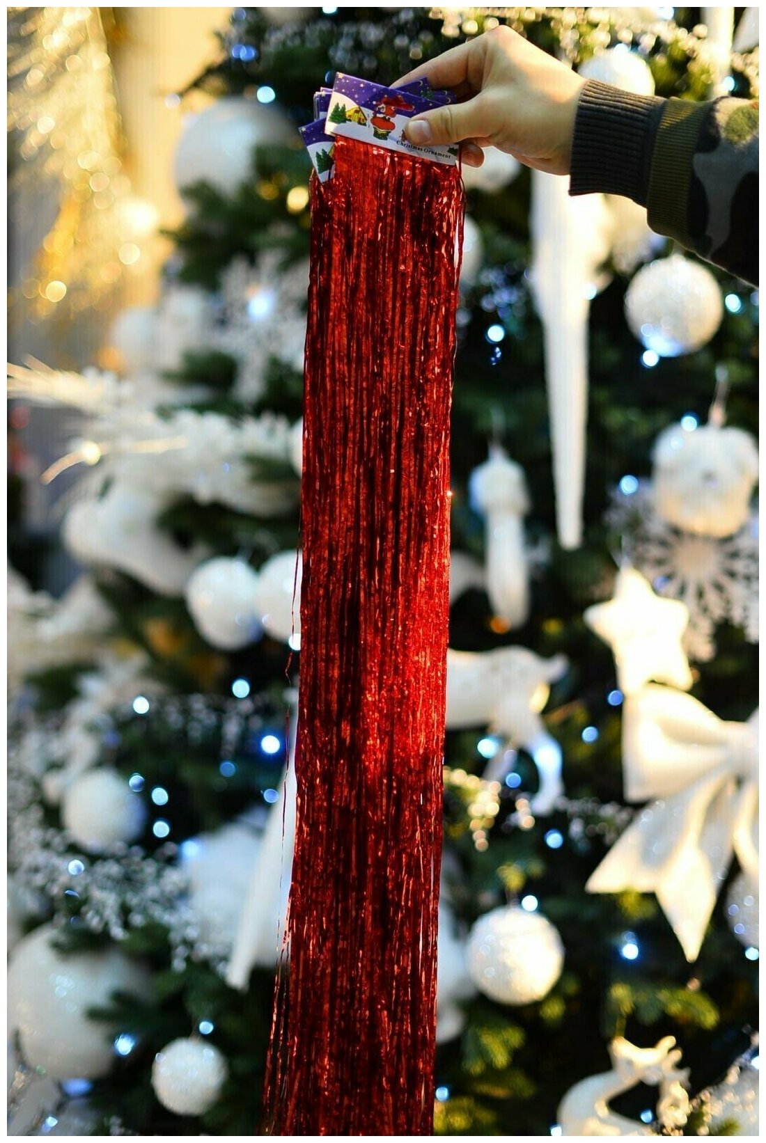Рождественская декорация (Дождик из мишуры) красный, China Dans, артикул 20141032
