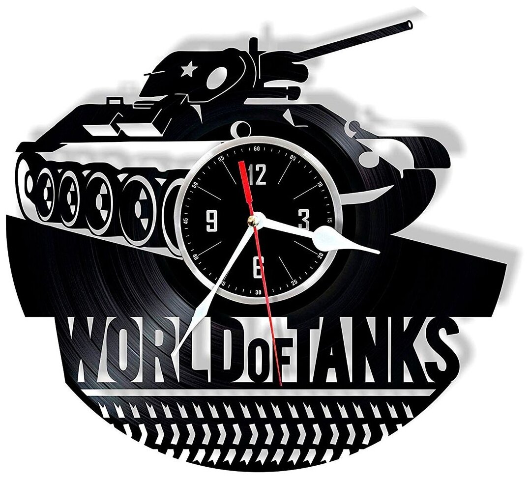 Часы из виниловой пластинки (c) VinylLab World of Tanks