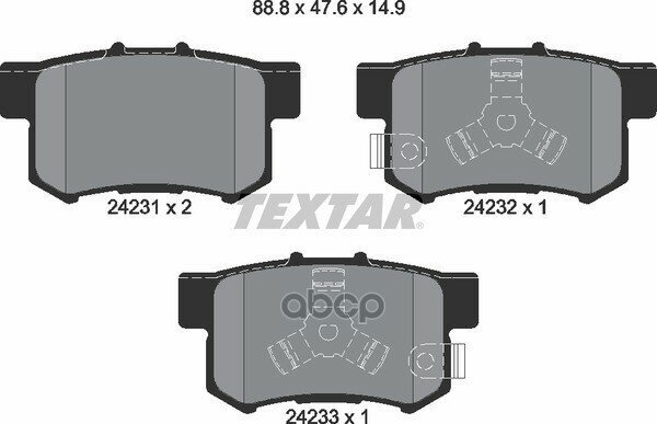 Колодки Тормозные Honda Cr-V 2 Задние (4Шт.) Textar Textar арт. 2423101