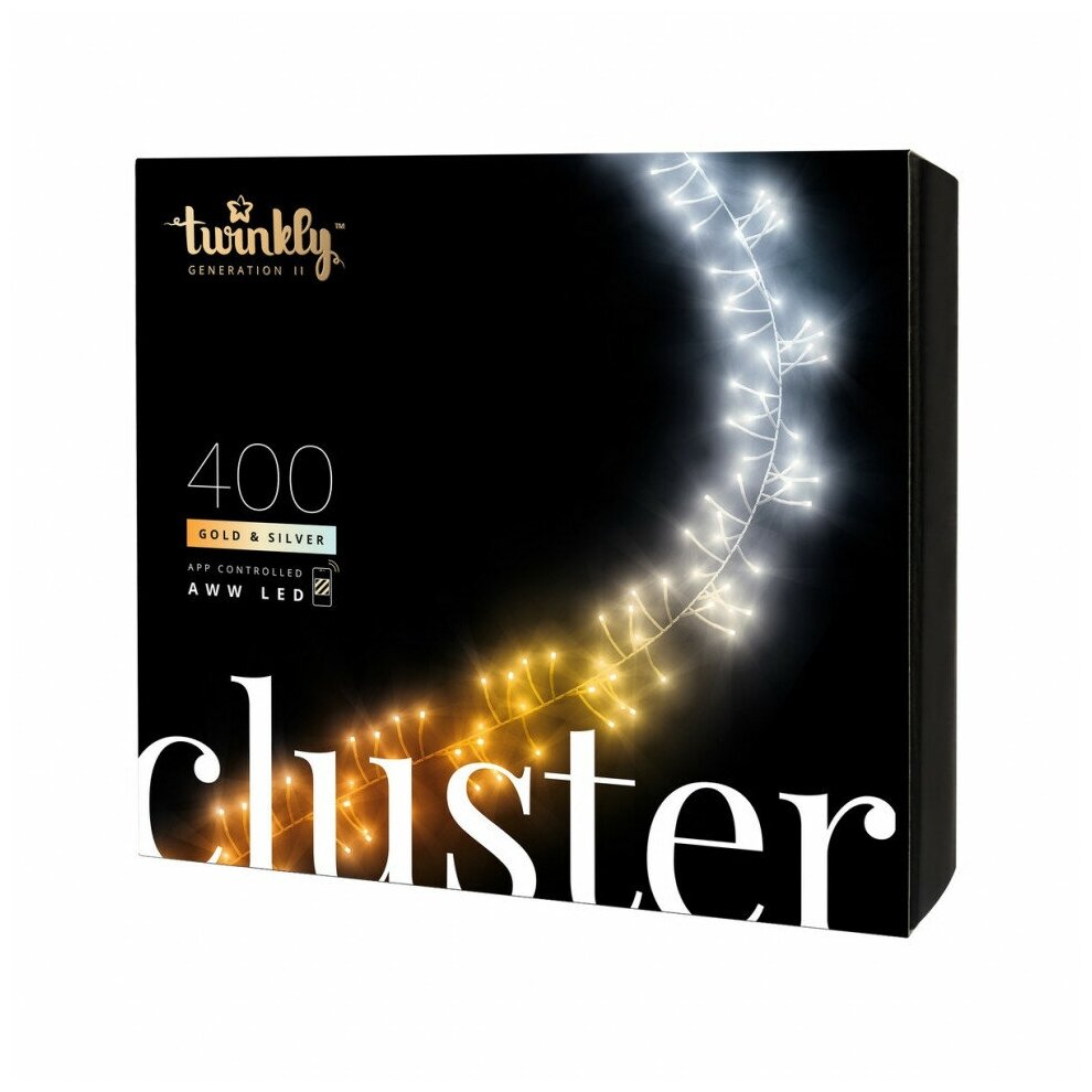 Умная гирлянда Twinkly Cluster Gold Edition светодиодная 400 ламп 6 м