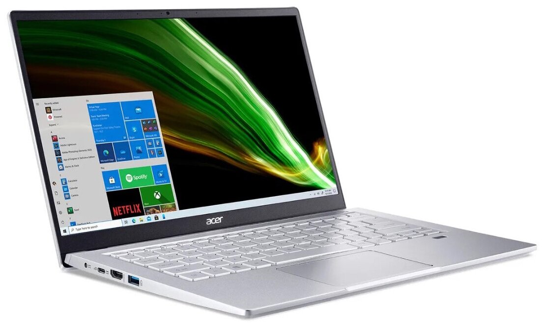Ноутбук Acer Swift 3 SF314-43-R3JP 14 FHD IPSAMD Ryzen 3 5300U8GB512GB SSDRadeon GraphicsWin 11 Home 64-bitNoODDсеребристый NXAB1ER00B