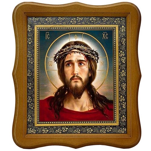Иисус Христос в терновом венце. Икона на холсте. подвеска оберег иисус христос в терновом венце оберег православный