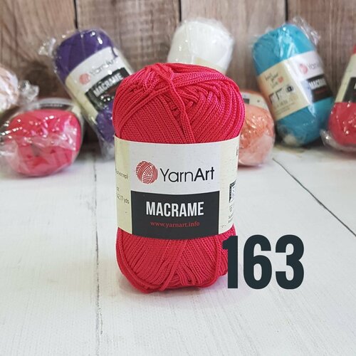 Пряжа YarnArt Macrame 90 г, 130 м 100% полиэстер 163 Красный 6 шт.