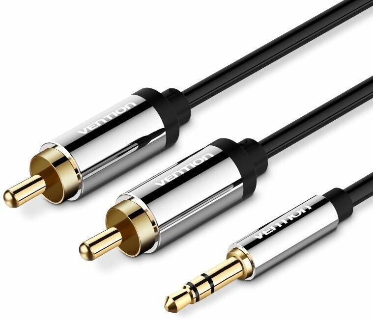 Vention P550AC500-S Кабель Vention аудио Jack 3,5 mm M/2RCA M - 5 м Чёрный P550AC500-S