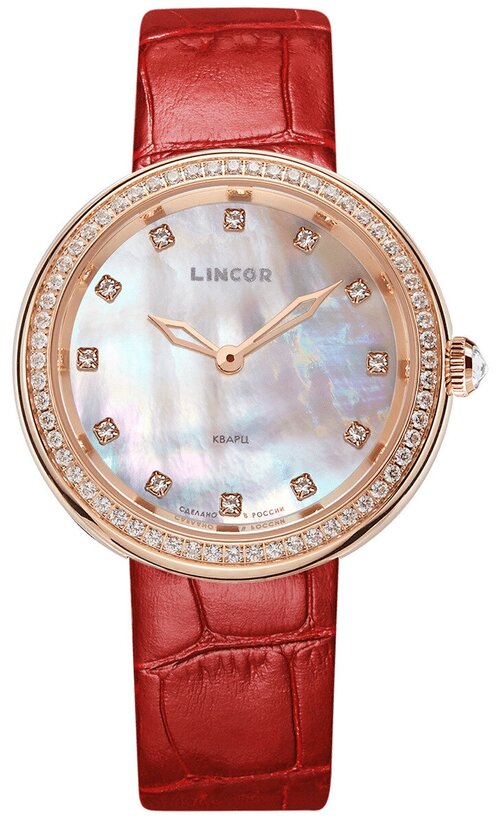 Наручные часы LINCOR 1275S8L2-3, золотой, красный