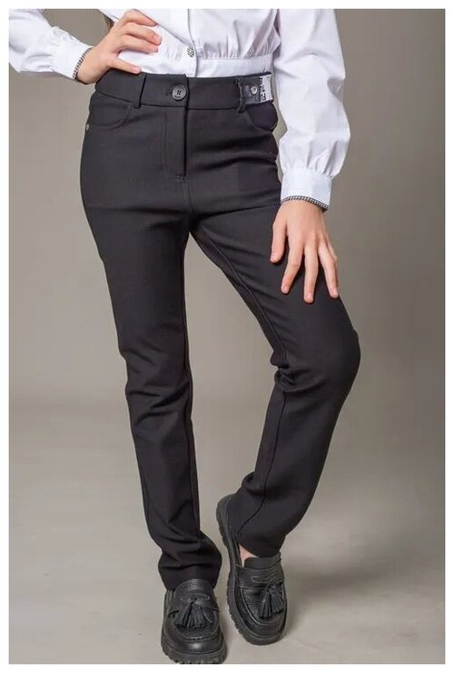 Школьные брюки  Deloras, спортивный стиль, размер 152, черный