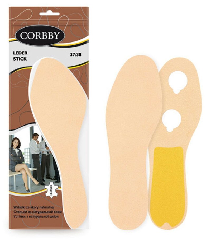 Стельки CORBBY из натуральной кожи Leder Stick. (41-42)